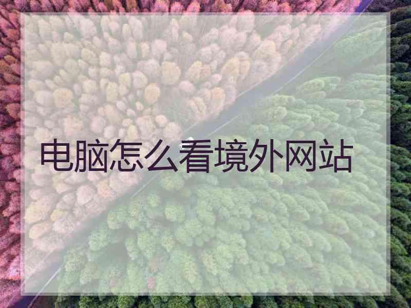 电脑怎么看境外网站