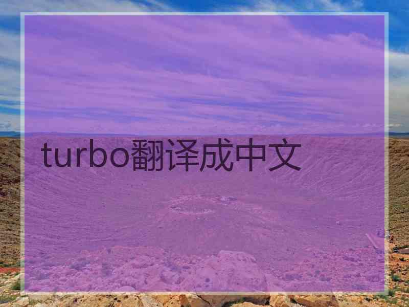 turbo翻译成中文