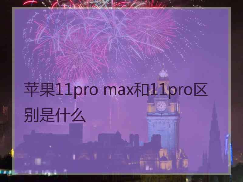 苹果11pro max和11pro区别是什么