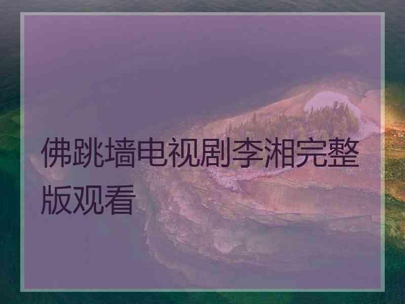 佛跳墙电视剧李湘完整版观看