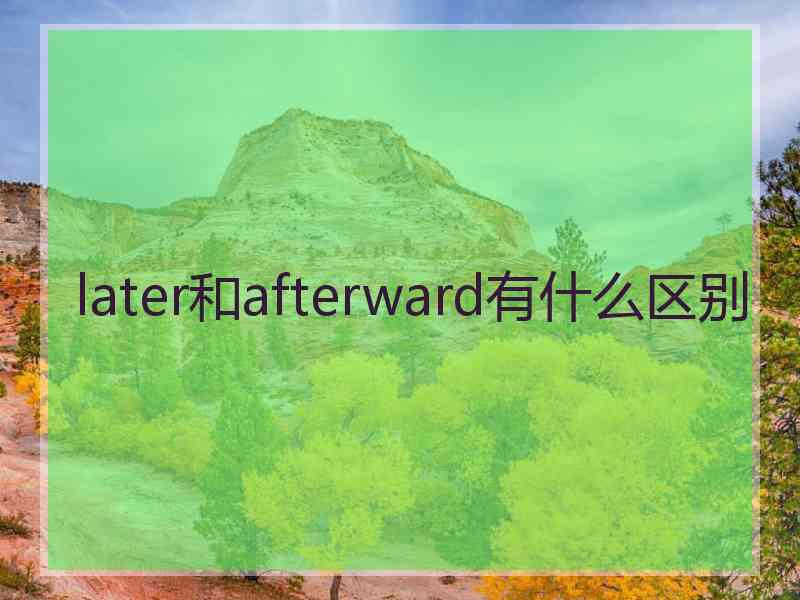 later和afterward有什么区别