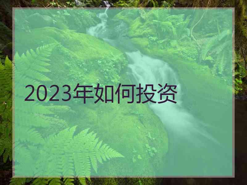 2023年如何投资