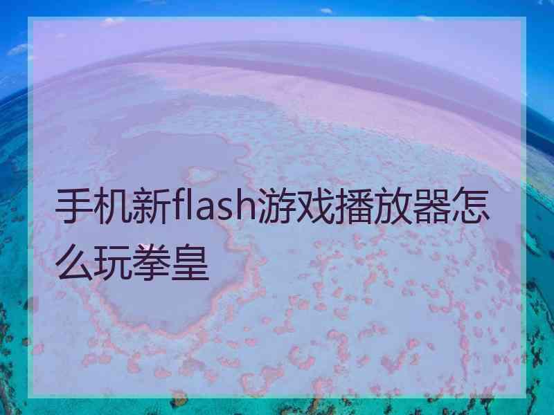 手机新flash游戏播放器怎么玩拳皇