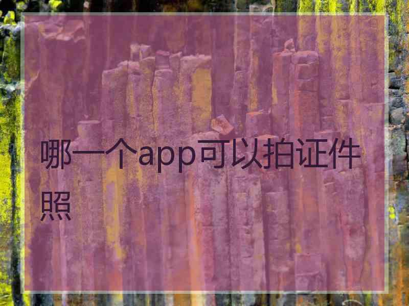 哪一个app可以拍证件照