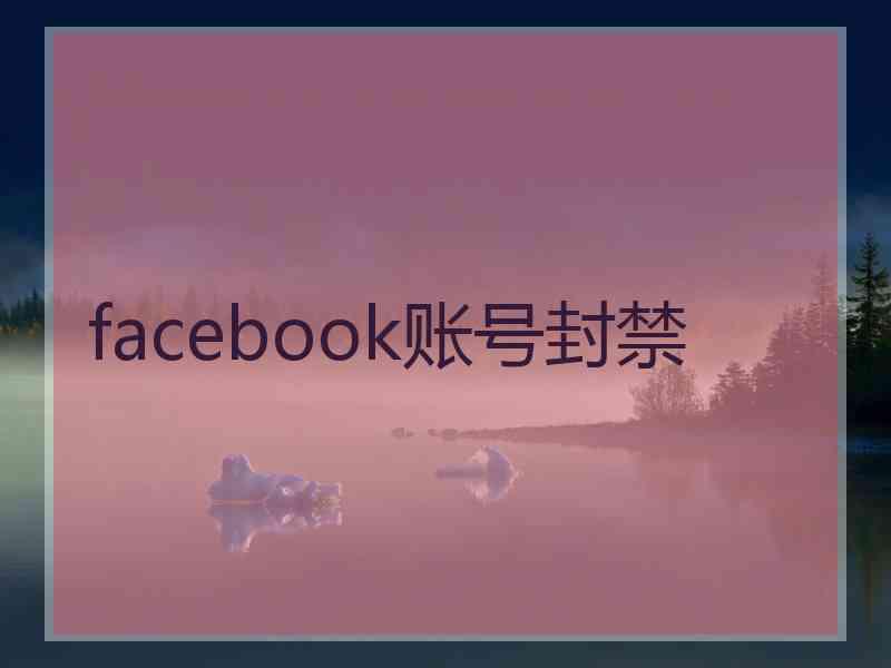 facebook账号封禁