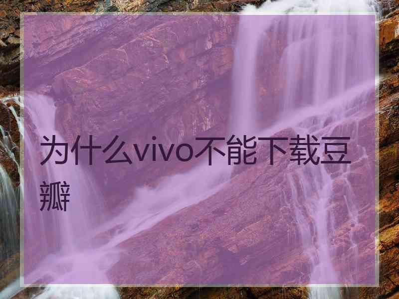 为什么vivo不能下载豆瓣