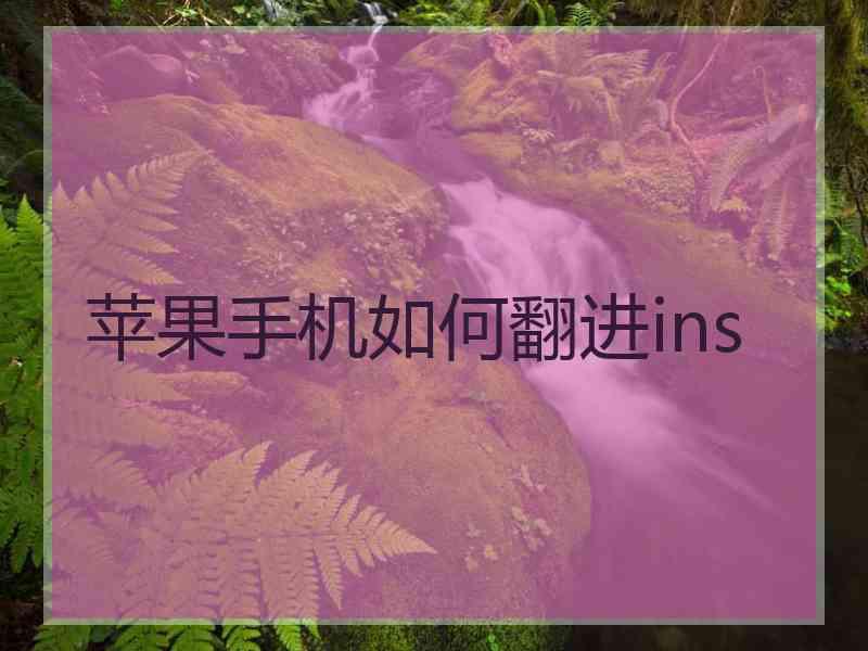 苹果手机如何翻进ins