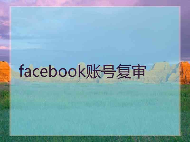 facebook账号复审