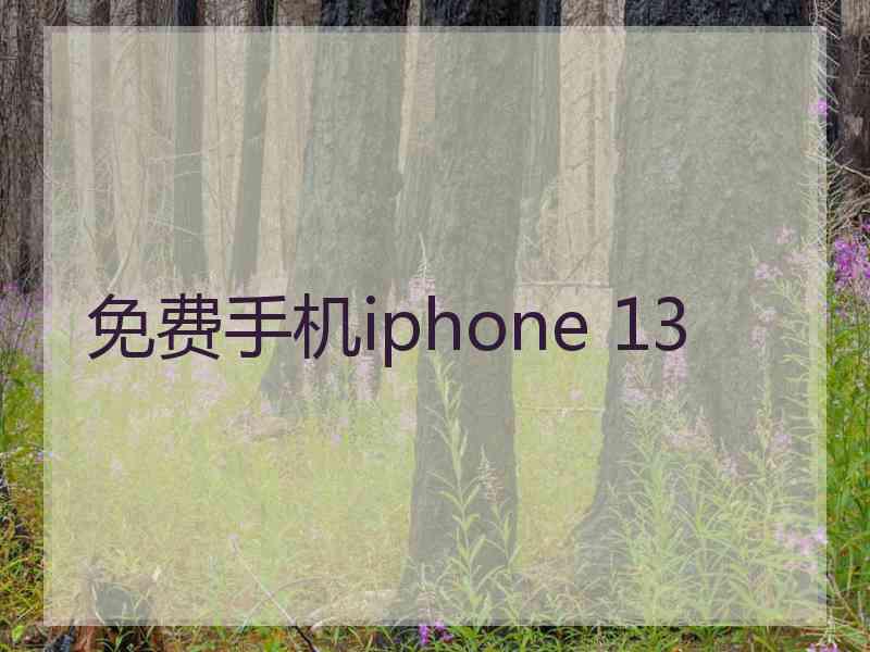 免费手机iphone 13