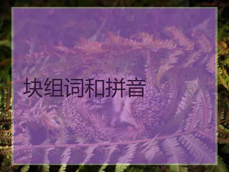 块组词和拼音