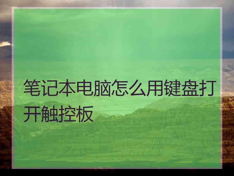 笔记本电脑怎么用键盘打开触控板