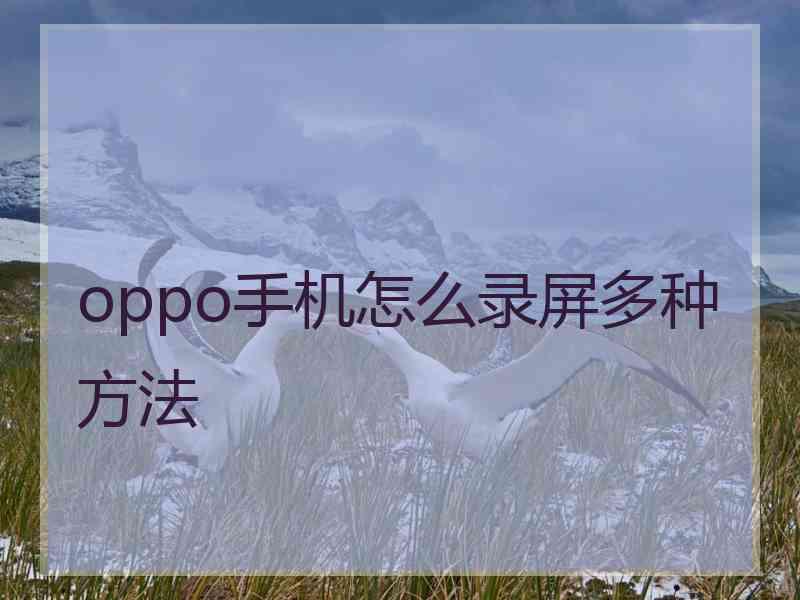 oppo手机怎么录屏多种方法