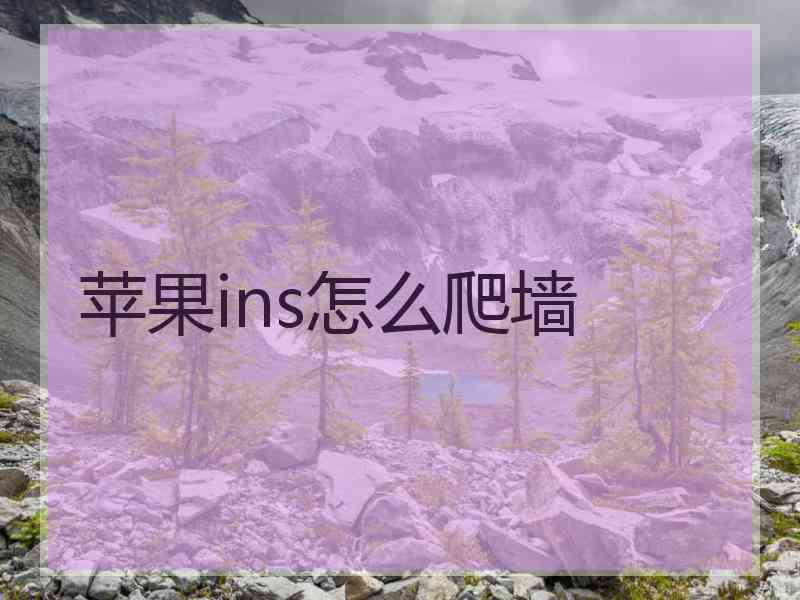 苹果ins怎么爬墙