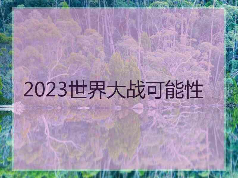 2023世界大战可能性