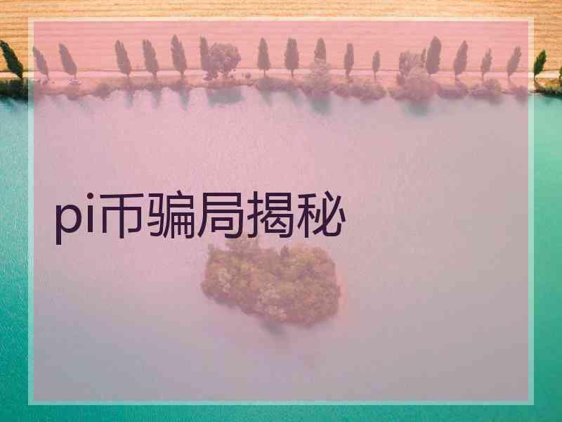 pi币骗局揭秘