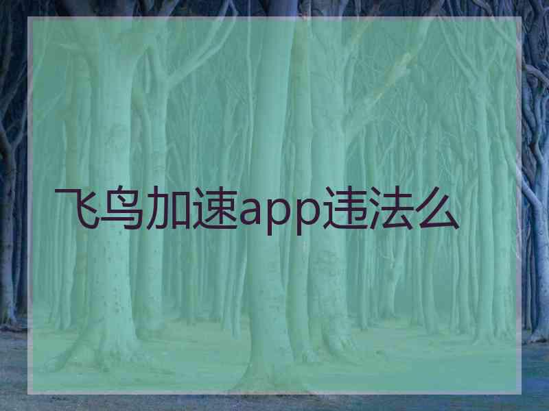 飞鸟加速app违法么