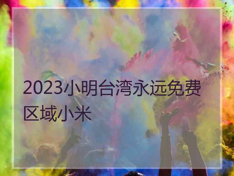 2023小明台湾永远免费区域小米