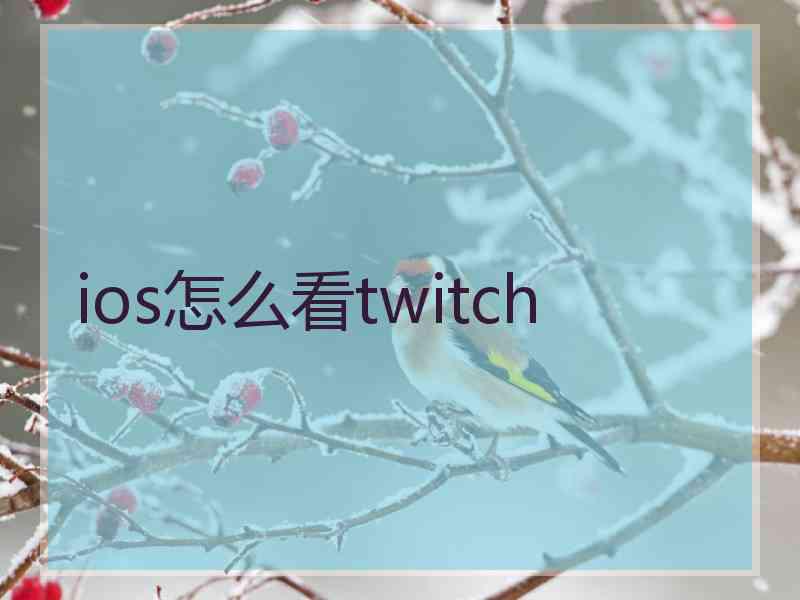 ios怎么看twitch