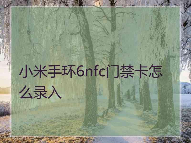 小米手环6nfc门禁卡怎么录入