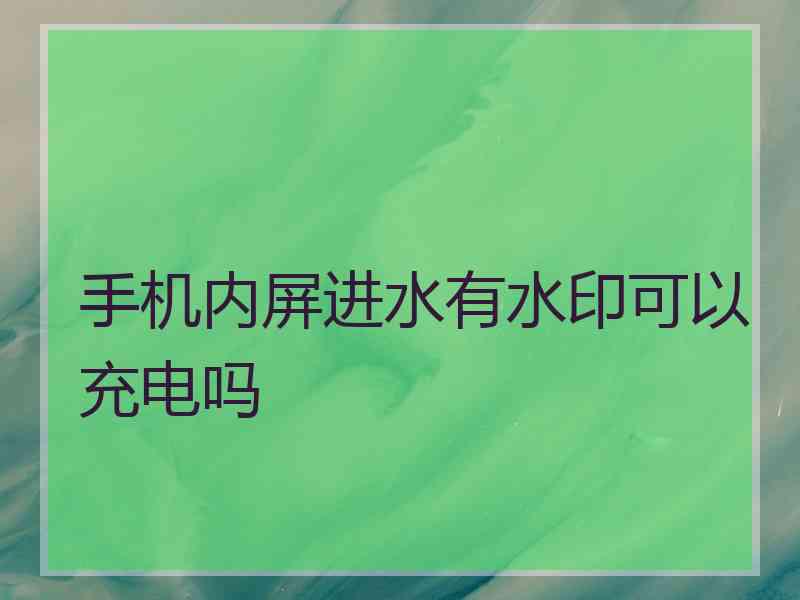 手机内屏进水有水印可以充电吗