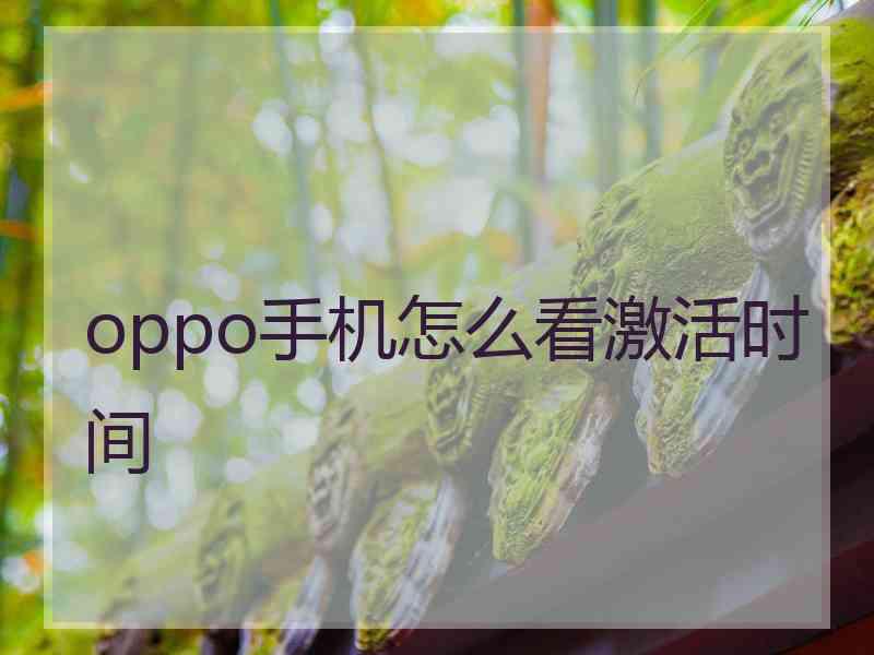 oppo手机怎么看激活时间