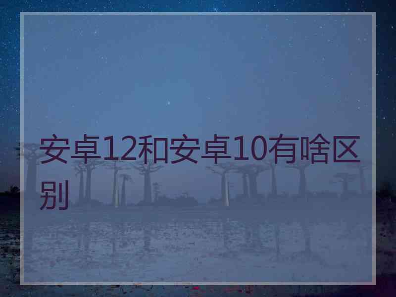 安卓12和安卓10有啥区别