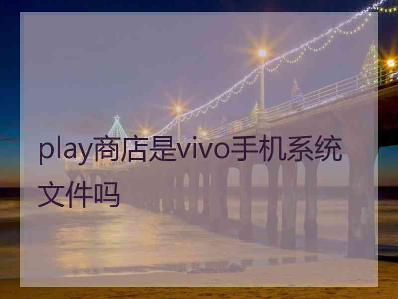 play商店是vivo手机系统文件吗