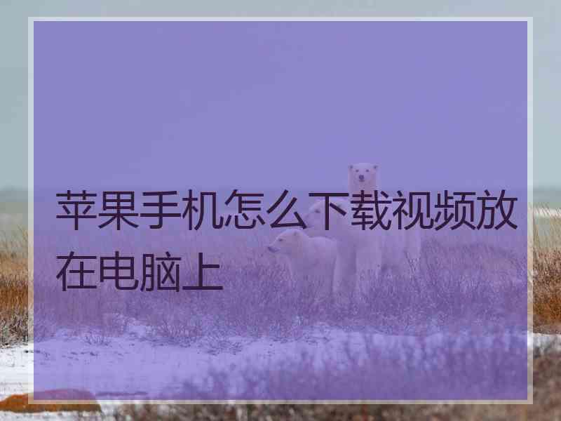 苹果手机怎么下载视频放在电脑上