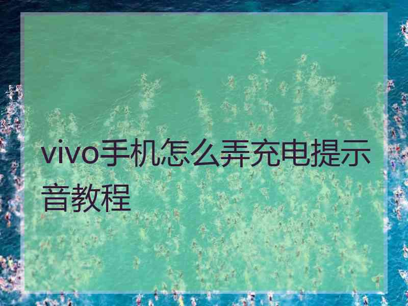 vivo手机怎么弄充电提示音教程