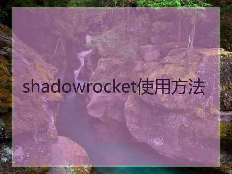 shadowrocket使用方法