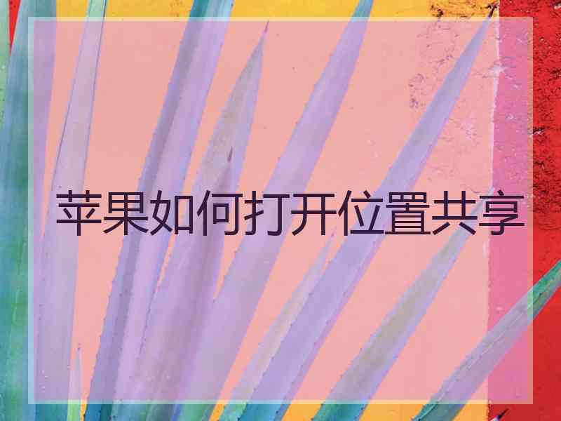 苹果如何打开位置共享