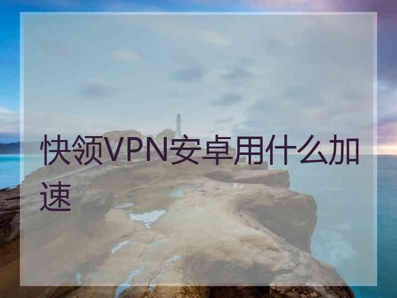 快领VPN安卓用什么加速