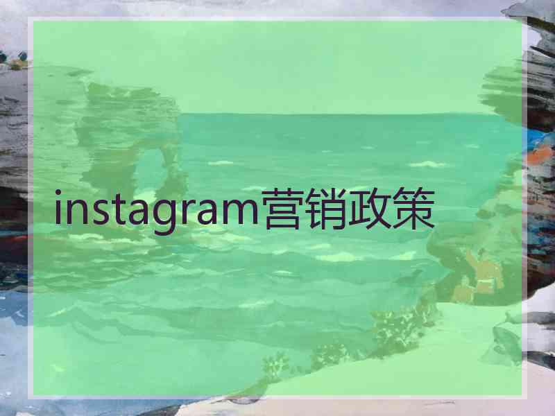 instagram营销政策