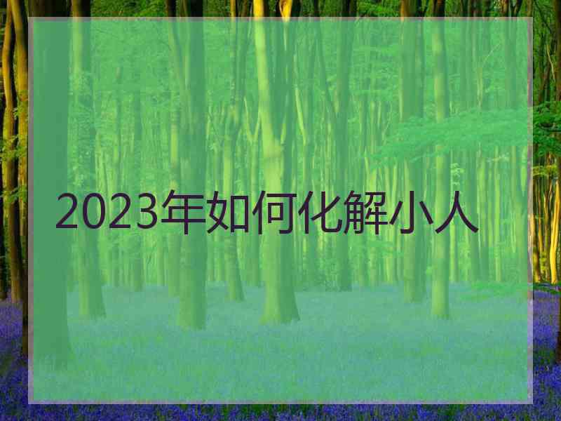 2023年如何化解小人