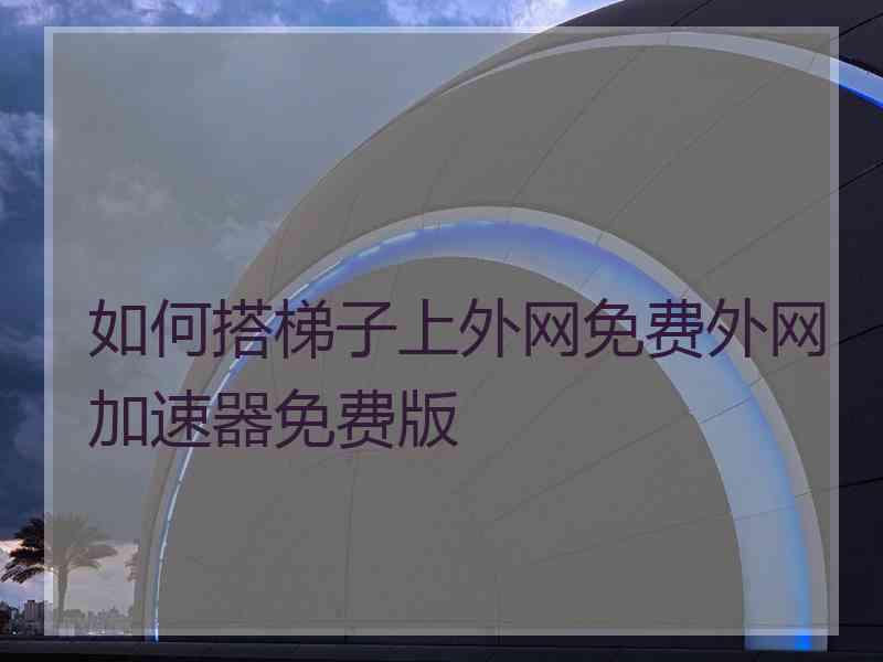 如何搭梯子上外网免费外网加速器免费版