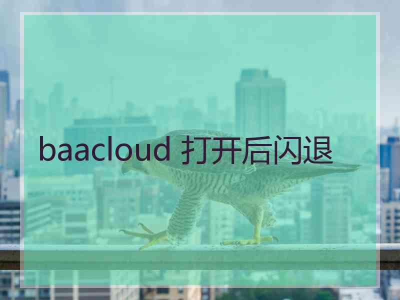 baacloud 打开后闪退