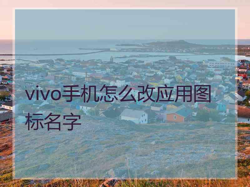 vivo手机怎么改应用图标名字