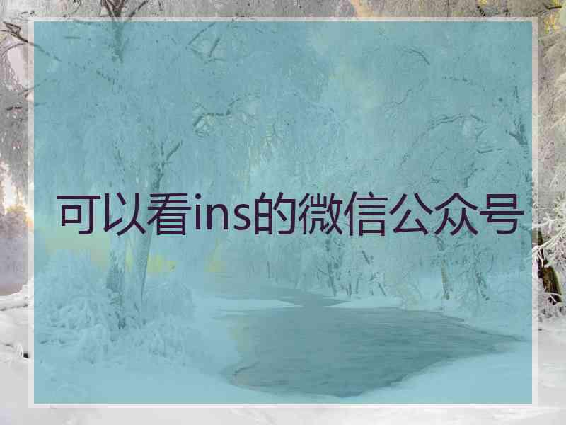 可以看ins的微信公众号