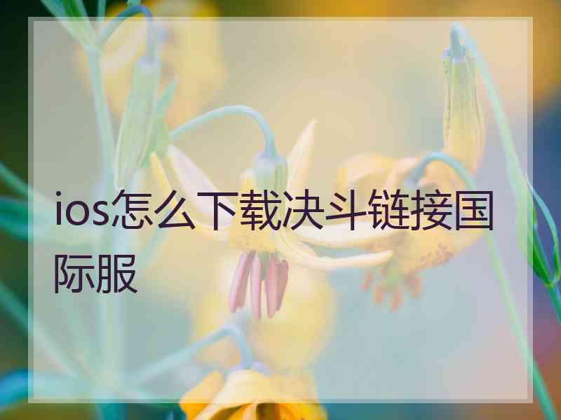 ios怎么下载决斗链接国际服