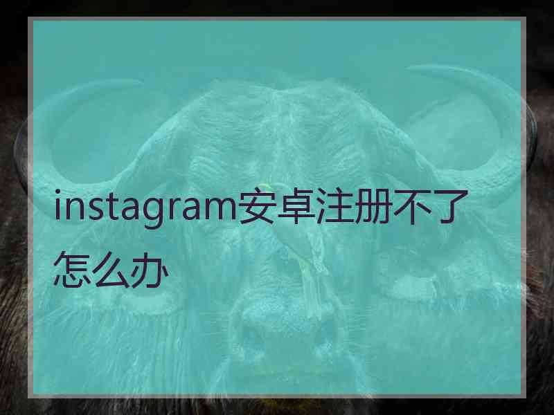 instagram安卓注册不了怎么办