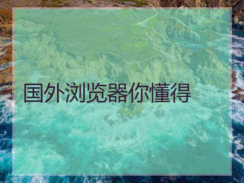 国外浏览器你懂得