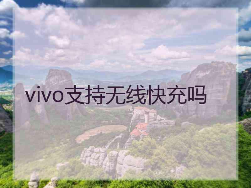 vivo支持无线快充吗