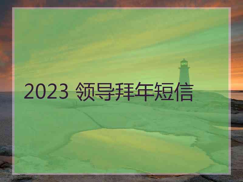 2023 领导拜年短信