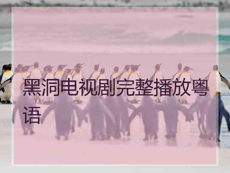 黑洞电视剧完整播放粤语