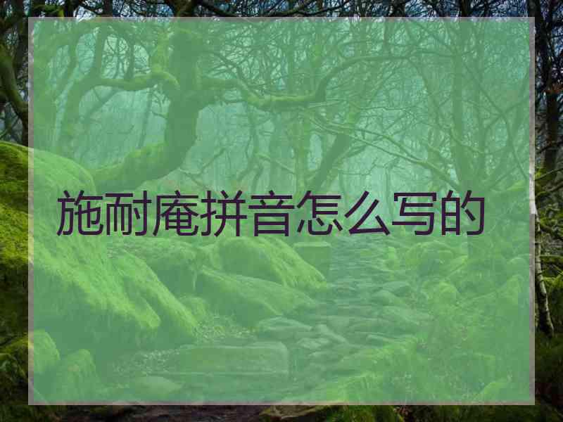 施耐庵拼音怎么写的