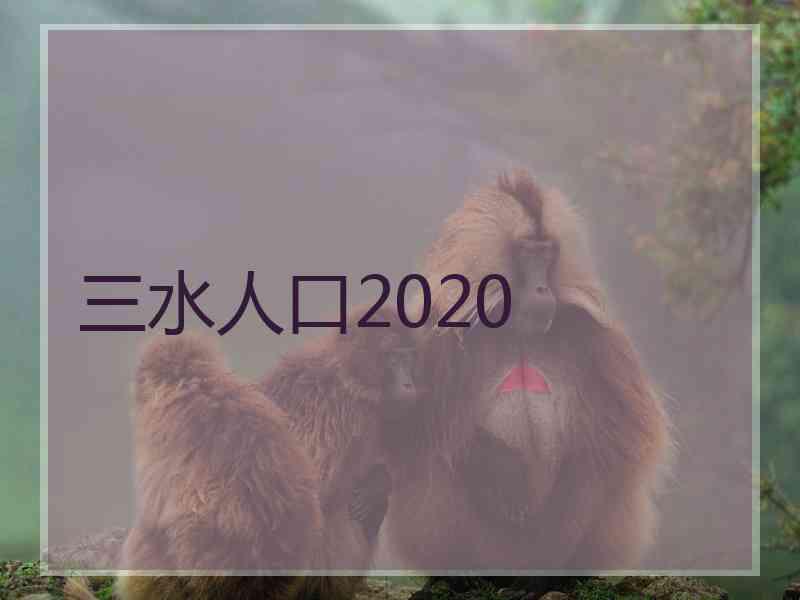 三水人口2020