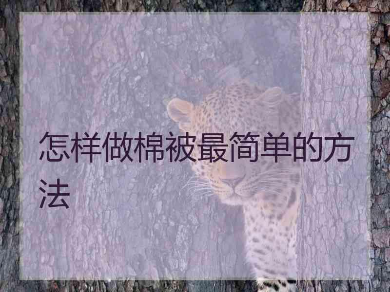 怎样做棉被最简单的方法