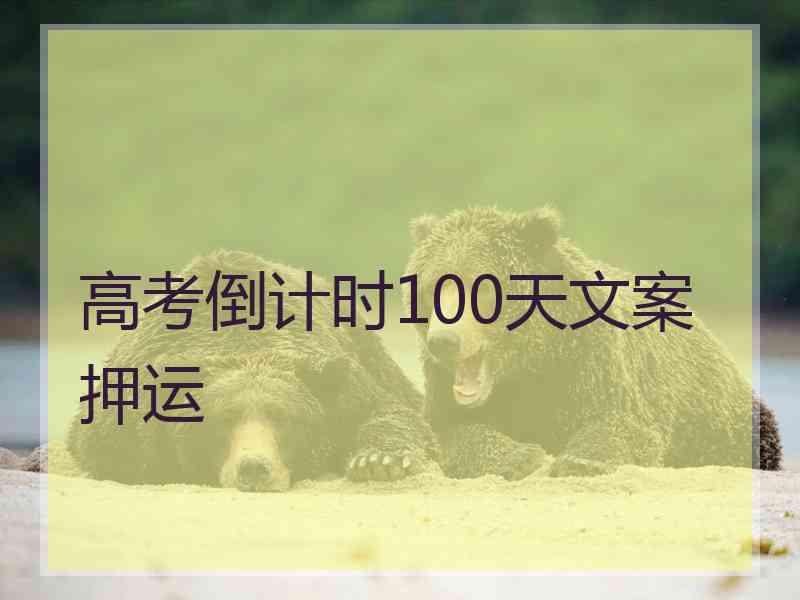 高考倒计时100天文案押运