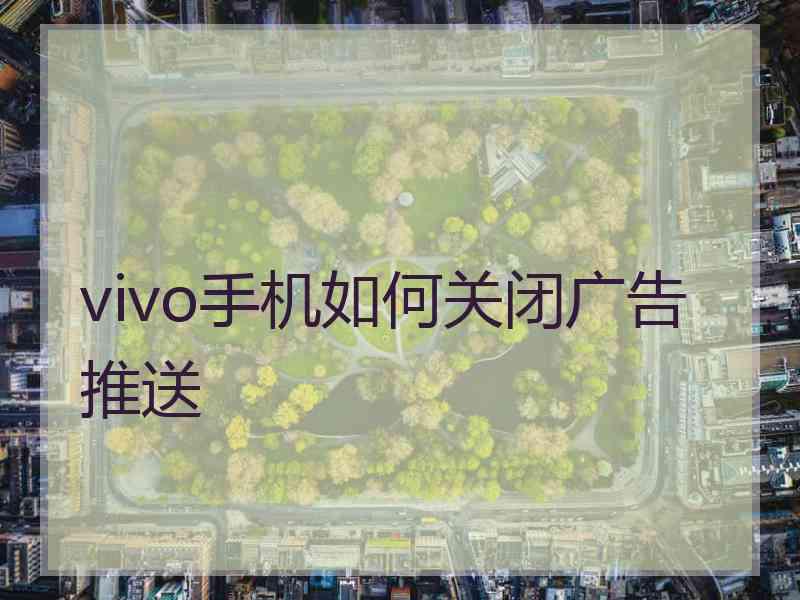 vivo手机如何关闭广告推送