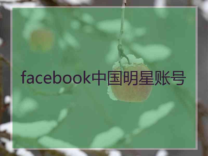 facebook中国明星账号